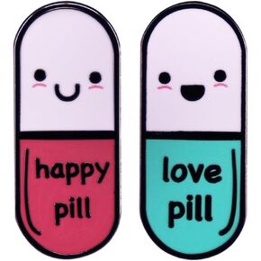 Chill Pill Enamel Pin Brooch, Funny Cartoon Medical Design, Lapel Pin for Women Men Teens Adults