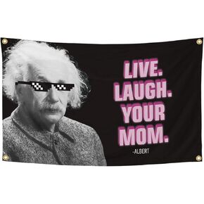 Funny Flags for Live Laugh Your Mom Flag Room 3x5 Feet Banner Cool Tapestry Man Cave Wall Decor with Brass Grommets for College Dorm Room(012) in Kuwait
