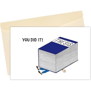 Sarcastic Celebrate Graduation Card, Funny Thesis Casualty Card, Hilarious PhD Graduation Card, Master's Degree Congratulation Greeting Card