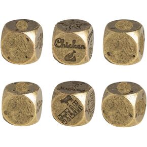 6 Pack Date Night Dice Couples Gift - Bridal Shower Valentines Day Birthday Game Gifts Ideas for Wife Husband Boyfriend Girlfriend - Food Decision Dice