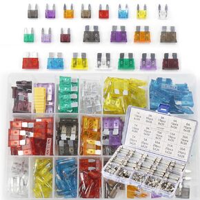 Car Fuse Assortment Kit Blade Fuses Automotive Standard Auto Fuses LED Blade Auto Fuse Mini Marine RV Camper Boat Truck (5A 7.5A 10A 15A 20A 25A 30A 35A 40AMP)