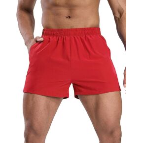 MIER Mens 3 Inch Shorts for Athletic Running Dry Fit Lightweight Workout Gym Active Shorts with Brief Liner, Pockets