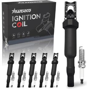 RANSOTO Ignition Coil And Iridium Spark Plug Set Compatible With 2006-2010 BMW 128i 325xi 328i 330i 525xi 528i 530i X3 X5 Z4 Replaces UF592, FR7NPP332 Set of 6