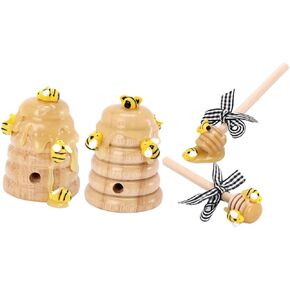 1 Set Bee Festival Decoration Wood Tray Outdoor Decor Home Decor Lovely Beehive Decor Tiered Tray Dipper Beehive Dipper Beehive Decors Wood Beehive Wooden Fabric Ornament