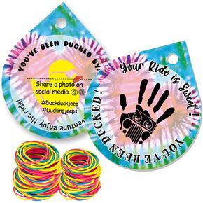 Ducked Tags | You've Been Ducked Card | 35 Pack 2.5 x 2.05" Card Size Duck Duck Tags Duck Duck Ducking Tags | Water Drop Shape Design,with Rubber Bands