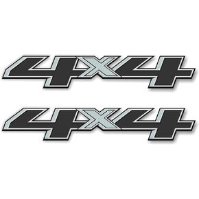 GOLD HOOK Premium Series 4x4 Bedside Replacement Decals for Chevy Silverado - Die-Cut Metalic Vinyl Stickers - Pair (Black)