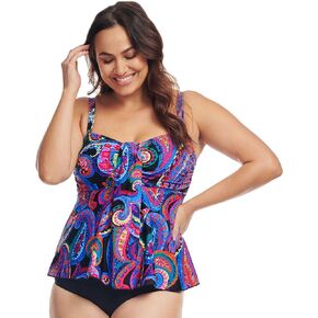Bandeau Plus Size Tankini Swimsuits for Women Modest Swimwear Tankini Tops for Women Swimwear Top Only