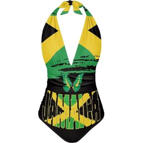 Swimsuits for Women One Piece Tummy Control V-Neck Halter High Cut Bathing Suits Vacation Swimwear