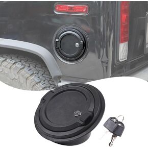 Fuel tank cap replacement anti-theft lock cap Compatible with Hummer H2 2003-2009 ，Locking Gas Cap Cover, Fuel Tank Door with Lock，aluminum alloy Car Fuel Tank Gas Filler Cap Cover Trim