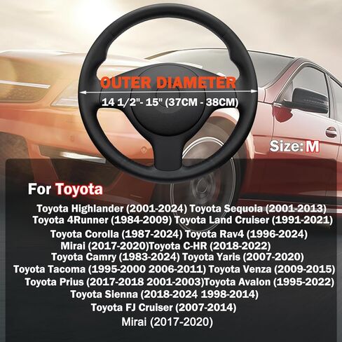 غطاء عجلة قيادة السيارة لسيارة Toyota Camry Rav4 Corolla Highlander Sienna Corolla Cross CHR Avalon SE XSE LE Hybrid XLE TRD IM S L ملحقات بلاتينية محدودة، 2024 أحمر نبيذي (14 1/2-15 بوصة) in Saudi Arabia