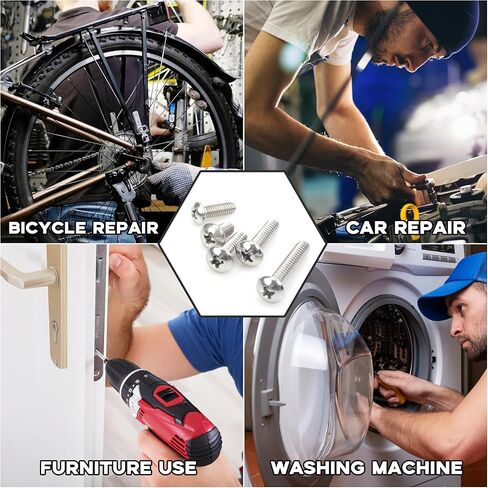 مجموعة متنوعة من الصواميل والمسامير 720 قطعة، 4-40/#6-32/#8-32/#10-24 مجموعة صواميل ومسامير رأس مقلاة فيليبس، مجموعة متنوعة من براغي الآلة صواميل ومسامير من الفولاذ المقاوم للصدأ غسالات مسطحة مع حقيبة in Kuwait