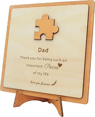 Dad Puzzle Piece Gift, Cute Gifts for Dad, Father's Day Puzzle, Puzzle Wooden Plaque for Dad - Thoughtful Ideas from Daughter Son. in Saudi Arabia