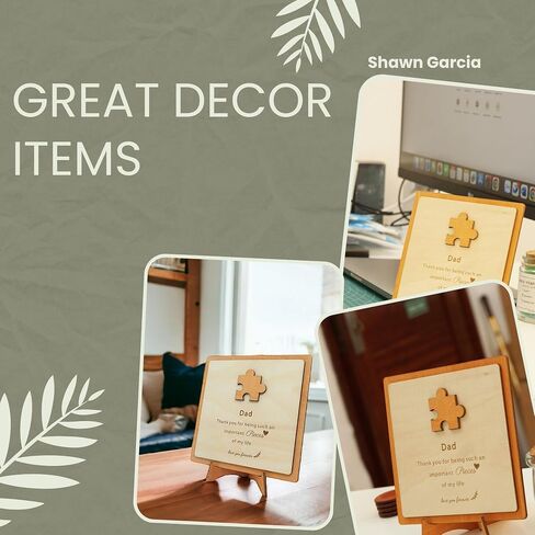 Dad Puzzle Piece Gift, Cute Gifts for Dad, Father's Day Puzzle, Puzzle Wooden Plaque for Dad - Thoughtful Ideas from Daughter Son. in Saudi Arabia