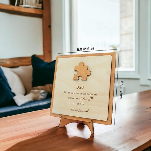 Dad Puzzle Piece Gift, Cute Gifts for Dad, Father's Day Puzzle, Puzzle Wooden Plaque for Dad - Thoughtful Ideas from Daughter Son. in Saudi Arabia