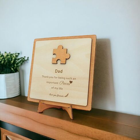 Dad Puzzle Piece Gift, Cute Gifts for Dad, Father's Day Puzzle, Puzzle Wooden Plaque for Dad - Thoughtful Ideas from Daughter Son. in Saudi Arabia