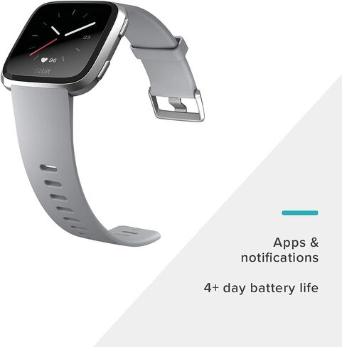 Fitbit Versa Smart Watch,GPS, Gray/Silver Aluminium, One Size (S & L Bands Included) (Renewed) in Saudi Arabia