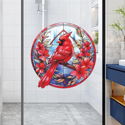 4Pcs Cardinal Window Stickers,Cardinal Self-Adhesive Glass Windows Stickers for Birds Lover,Window Clings with Cardinal for Home Decor Christmas Birthday Gift in Saudi Arabia