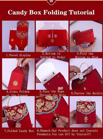 20pcs Chinese Wedding Candy Boxes Wedding Gift Wrapping Bags Portable Chocolate Treat Gift Packing Boxes for Bridal Shower Birthday Wedding Party Decoration(Clover) in Saudi Arabia