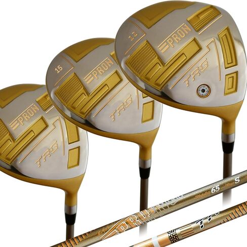 pron Japan USGA R A Rules Wood Golf Club Set مع أغطية الرأس، ممرات السائق، 9 15 18 درجة، نموذج TRG21، عمود الجرافيت، مرن صلب، حزمة من 3 in Kuwait