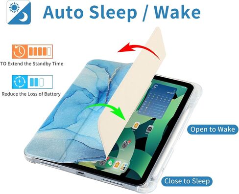 غطاء iPad من الجيل العاشر، حافظة iPad 10، خاصية التنبيه والنوم التلقائي، حافظة رفيعة قابلة للطي لجهاز iPad الجيل العاشر، حافظة غطاء ذكية خفيفة الوزن لجهاز iPad 10.9، وردي in Kuwait