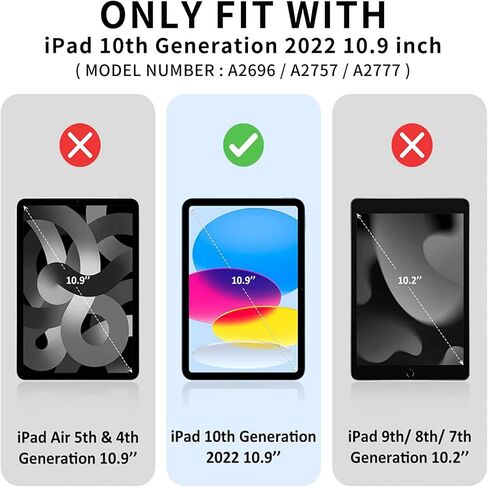 غطاء iPad من الجيل العاشر، حافظة iPad 10، خاصية التنبيه والنوم التلقائي، حافظة رفيعة قابلة للطي لجهاز iPad الجيل العاشر، حافظة غطاء ذكية خفيفة الوزن لجهاز iPad 10.9، وردي in Kuwait