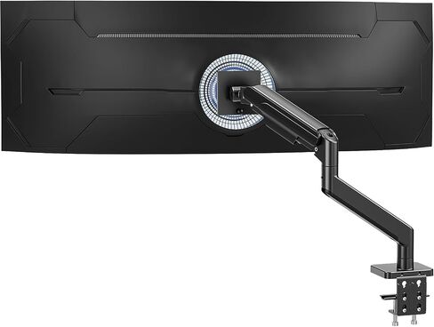 Single Monitor Mount for Max 49 inches Ultrawide Computer Screen, Premium Aluminum Heavy Duty Gas Spring Monitor Arm Hold 4.4 to 44 lbs, Full Motion Monitor Desk Mount, VESA Mount 75/100mm in Saudi Arabia