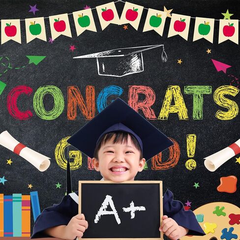 7×5ft Kindergarten Graduation Backdrop for Kids Class of 2024 Preschool Congratulation Graduate Congrat Background Pre-k Grad Prom Party 2024 Graduation Party Decorations Banner Props in Saudi Arabia