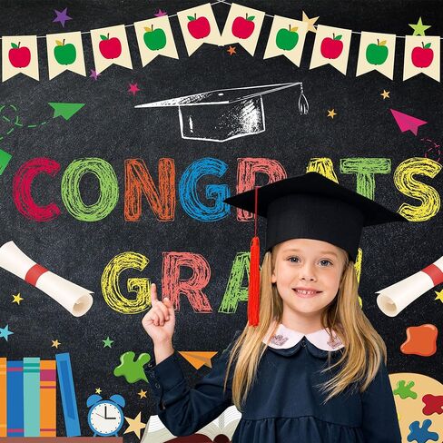 7×5ft Kindergarten Graduation Backdrop for Kids Class of 2024 Preschool Congratulation Graduate Congrat Background Pre-k Grad Prom Party 2024 Graduation Party Decorations Banner Props in Saudi Arabia