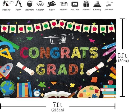 7×5ft Kindergarten Graduation Backdrop for Kids Class of 2024 Preschool Congratulation Graduate Congrat Background Pre-k Grad Prom Party 2024 Graduation Party Decorations Banner Props in Saudi Arabia