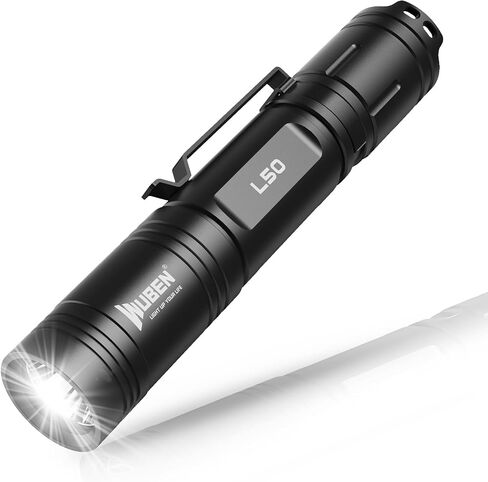 WUBEN L50 Rechargeable Flashlights, USB Tactical flashlights 1200 high lumens, Super Bright IP68 Waterproof LED flashlights, EDC Pocket Flashlights 5 Modes for Emergency, Rescue, Inspection, Hunting in Kuwait