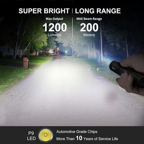 WUBEN L50 Rechargeable Flashlights, USB Tactical flashlights 1200 high lumens, Super Bright IP68 Waterproof LED flashlights, EDC Pocket Flashlights 5 Modes for Emergency, Rescue, Inspection, Hunting in Kuwait