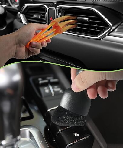 طقم 7 قطع ناعمة لتفصيل السيارة، 5 فرشاة لتفصيل شعر الخنزير، 1 فرشاة تنظيف داخلية للسيارة بتصميم قوس، 1 فرشاة تنفيس الهواء، مجموعة فرش تفصيل السيارة لوازم تنظيف لتنظيف السيارة من الداخل in Kuwait