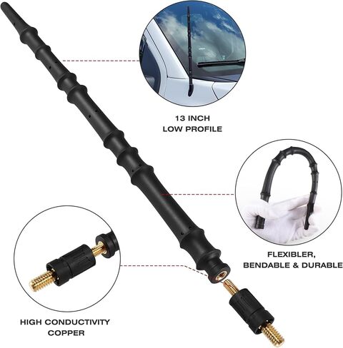 هوائي قصير 13 بوصة لسيارة Ford F150 F-150 2009-2024 2017-2024 F250 F350 Bronco Ford Pickup Trucks راديو بديل لملحقات Ford F150، على شكل خيزران in Kuwait