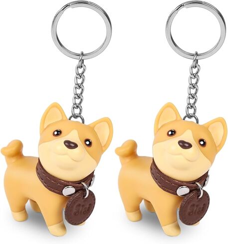 DomeStar 2PCS Cute Dog Key Chains, Shiba Inu Keyring Keychain for Boys Girls Kids Children Adults Super Adorable Dog Key Ring in Saudi Arabia