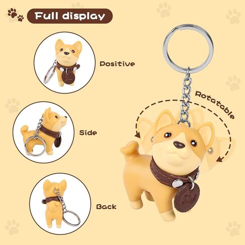 DomeStar 2PCS Cute Dog Key Chains, Shiba Inu Keyring Keychain for Boys Girls Kids Children Adults Super Adorable Dog Key Ring in Saudi Arabia