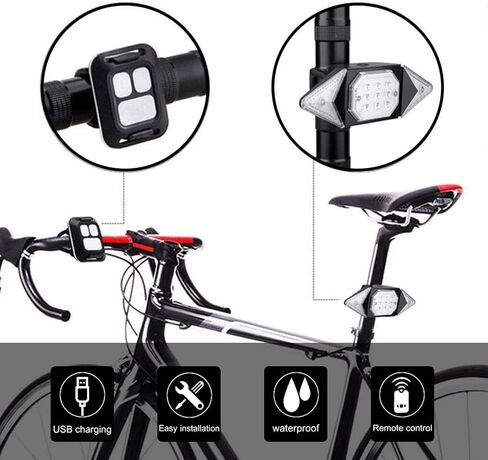 Bike Lights Set USB Rechargeable Bike Lights, Bicycle Accessories, Bicycle Light Front Back, Powerful Bicycle Headlight and Rear Taillight with Turn Light Rotation Signal, Bike Light Waterproof in Saudi Arabia