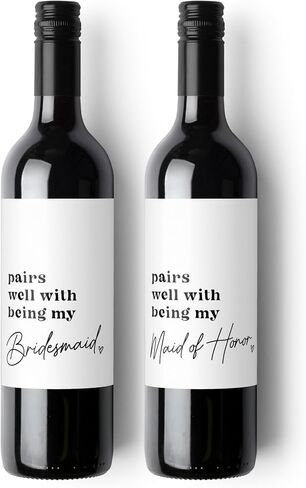 Bridal Party Wine Labels. Pairs Well with Being My Bridesmaid, Maid of Honor, Matron of Honor. Bridesmaid Proposal. in Saudi Arabia