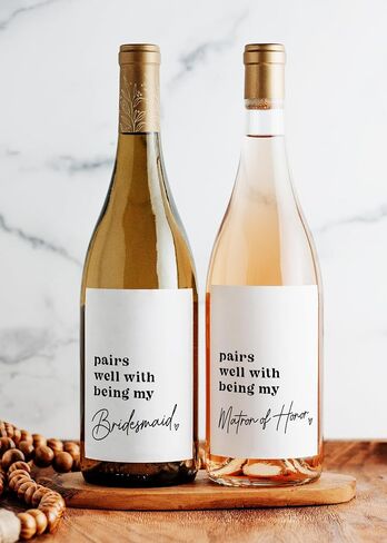 Bridal Party Wine Labels. Pairs Well with Being My Bridesmaid, Maid of Honor, Matron of Honor. Bridesmaid Proposal. in Saudi Arabia