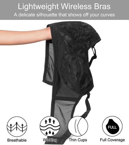 حمالة صدر لاسلكية من Annenmy للنساء بتغطية كاملة حمالة صدر بدون أسلاك مريحة ومبطنة ودعم خفيف للتنفس in Kuwait