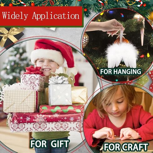 30 Pcs Angel Feather Wings Ornament-4.7 x 4 inch Handmade Exquisite Angel Wings Pendant White Mini Angel Wings Christmas Tree Hanging Decor for Xmas Holiday Wedding Prop Party Decorations in Saudi Arabia