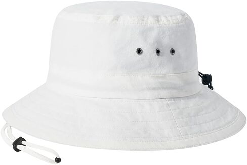قبعة دلو من القطن المغسول للرجال من VOBOOM، قبعة Boonie قابلة للتعبئة للحماية من الشمس (أبيض) in Kuwait