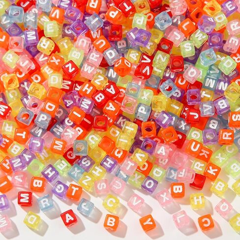 CYEENUT 1000pcs Cube Letter Beads Black Letter Beads 6x6mm Acrylic Alphabet Beads for Bracelets Making Keychain Jewelry DIY (Black&White) in Saudi Arabia