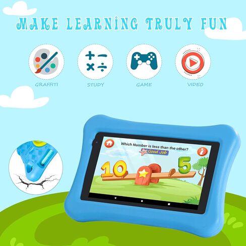 تابلت AWOW للأطفال مقاس 8 بوصات مضاد للضوء الأزرق KIDOZ مثبت مسبقًا بنظام Android 11 Go 2+32 جيجابايت لأجهزة الكمبيوتر اللوحية للأطفال مع حافظة مقاومة للأطفال قابلة للتعديل 2.4G WiFi 1280x800 لحماية العين HD عرض القلم النشط in Kuwait