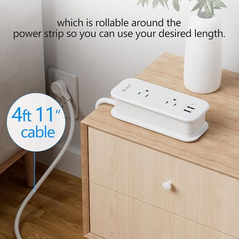 Power Strip with USB Ports, Unidapt Extension Cord Multiple Outlets, 4 ft Wrapped Around 2 Wall Outlets 3 1 C, No Surge Protector, Home Office Travel Cruise Must Have in Saudi Arabia