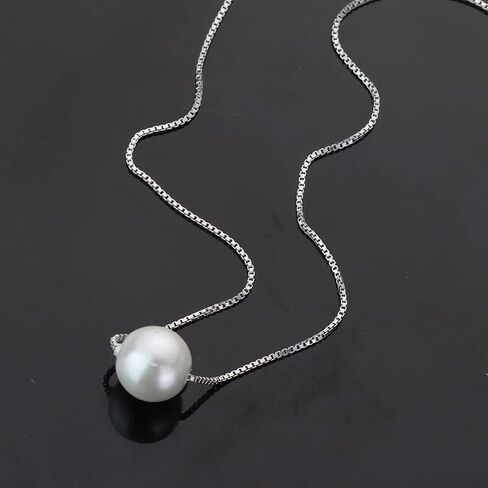 Sterling Silver Floating Single Pearl Choker Necklace Seashell Pearl Chokers Jewelry for Women in Saudi Arabia