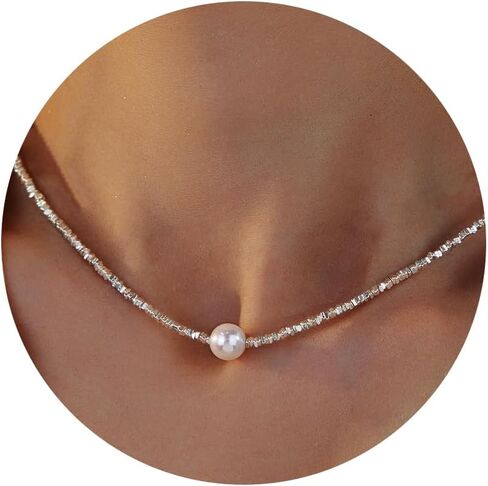 Gold Necklace, 14k Gold Plated Choker Layered Dainty Necklace Ppaerclip Snake Cuban Figaro Link Chain in Saudi Arabia