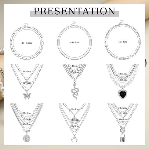 Sanfenly 9 قطع ذهبية الطبقات سلسلة قلادة مجموعة متعددة الطبقات قفل عملة فراشة ثعبان القمر القلب قلادة قلادة مكتنزة ربط قلادة قلادة للنساء في سن المراهقة الفتيات المجوهرات in Kuwait