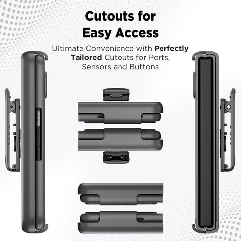 for Google Pixel Fold Case with Belt Clip Holster, Kickstand Slim Cover Phone Case for Pixel Fold - Black (Lines) in Saudi Arabia