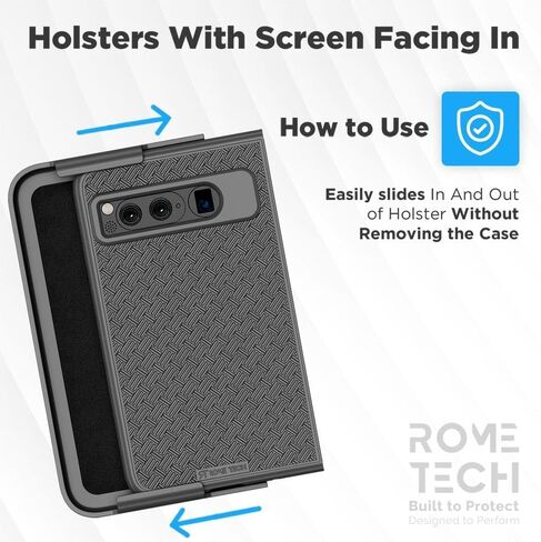 for Google Pixel Fold Case with Belt Clip Holster, Kickstand Slim Cover Phone Case for Pixel Fold - Black (Lines) in Saudi Arabia