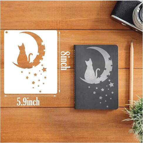 Sun Moon Stencils for Painting on Wood Wall Crafts Reusable Clound Moon Sunrise Cat Stencil Art Paint on Wall Canvas Pattern Paint Stencils for Card Making Fabric Shirt Furniture (12 Sun-2) in Saudi Arabia